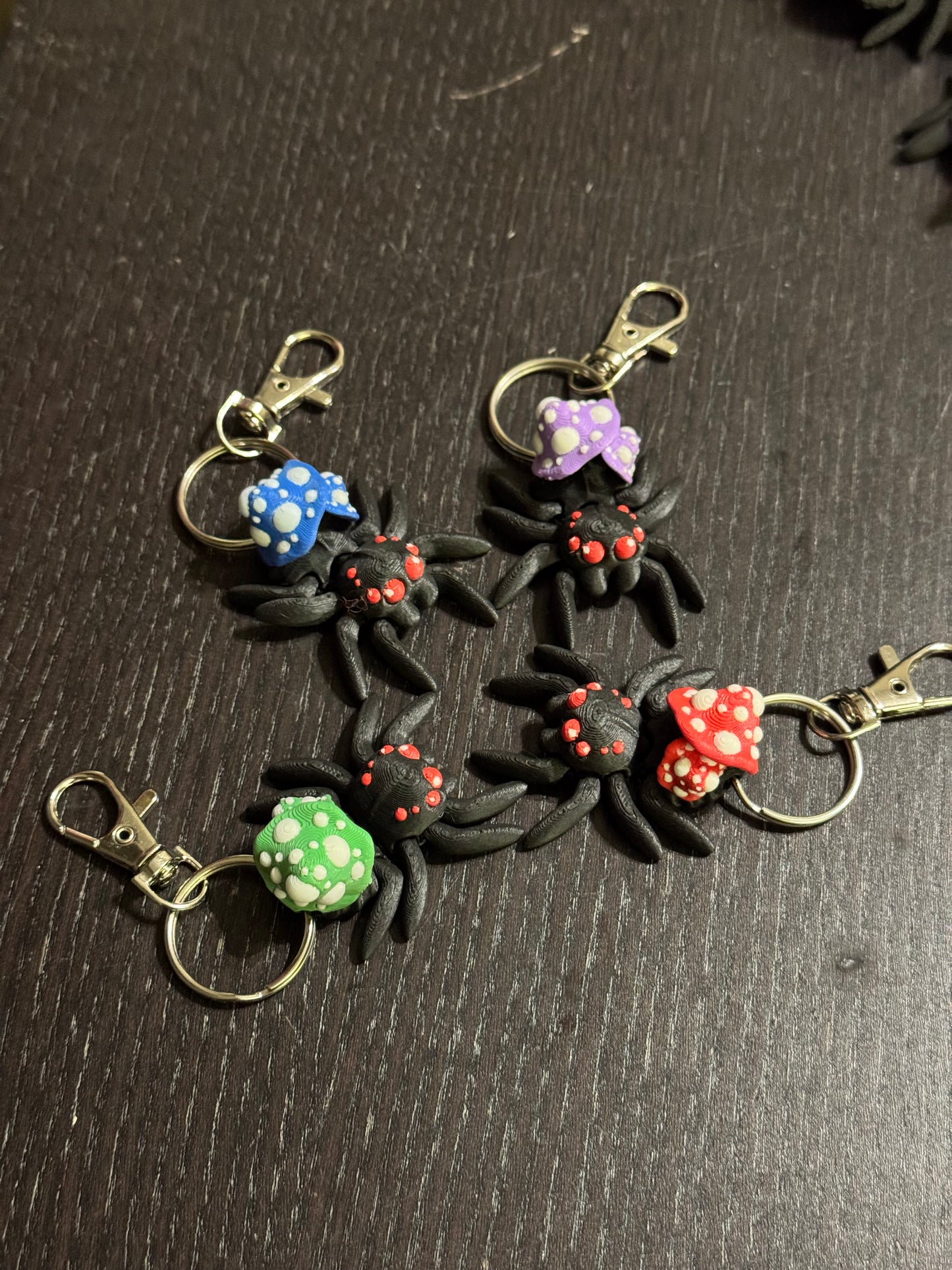 Mushroom Spider Keychain