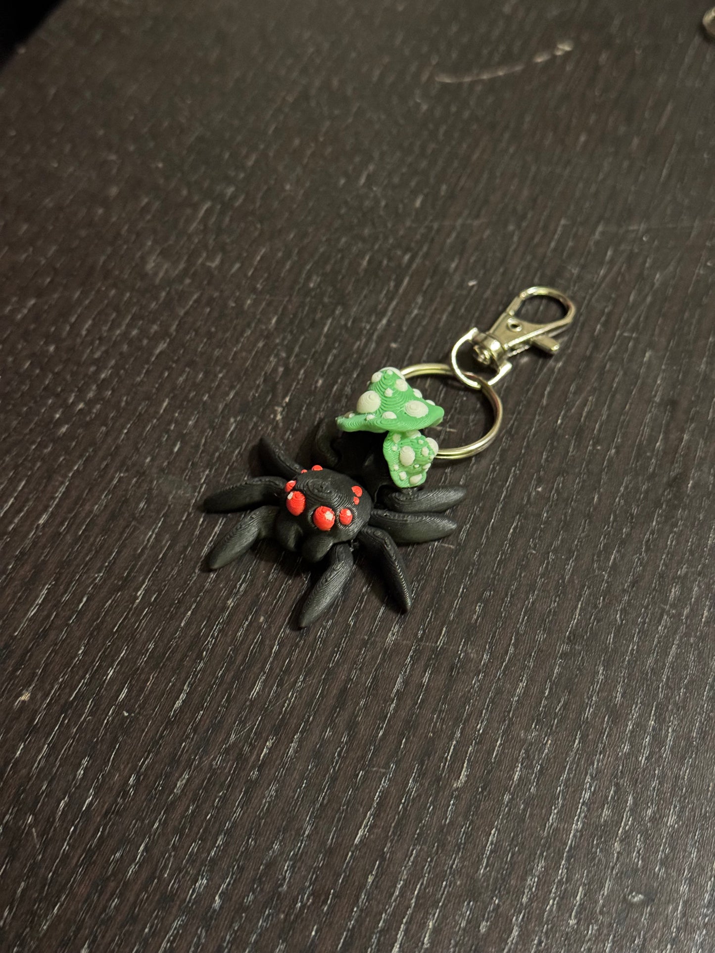 Mushroom Spider Keychain