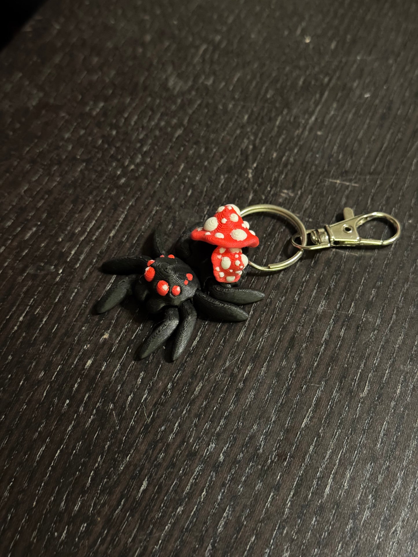 Mushroom Spider Keychain