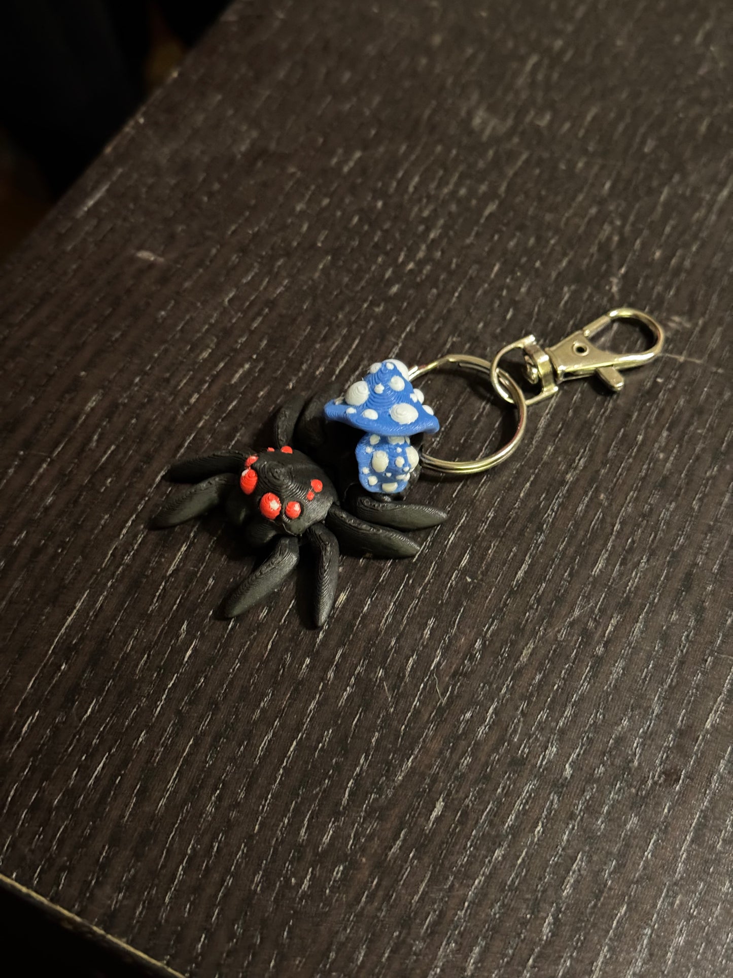 Mushroom Spider Keychain