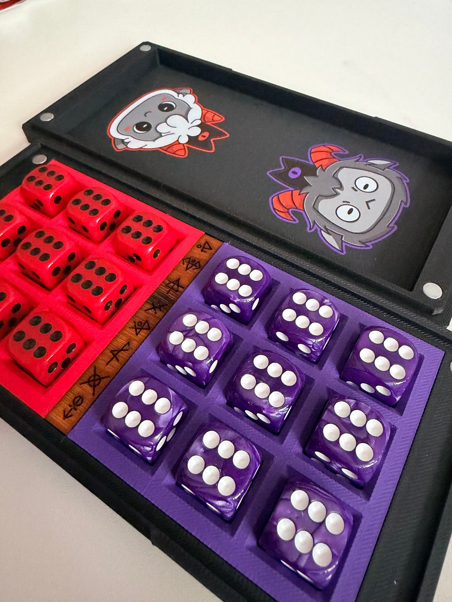 Knucklebones Dice Box: Lamb & Goat (Inspired by Cult of the Lamb)